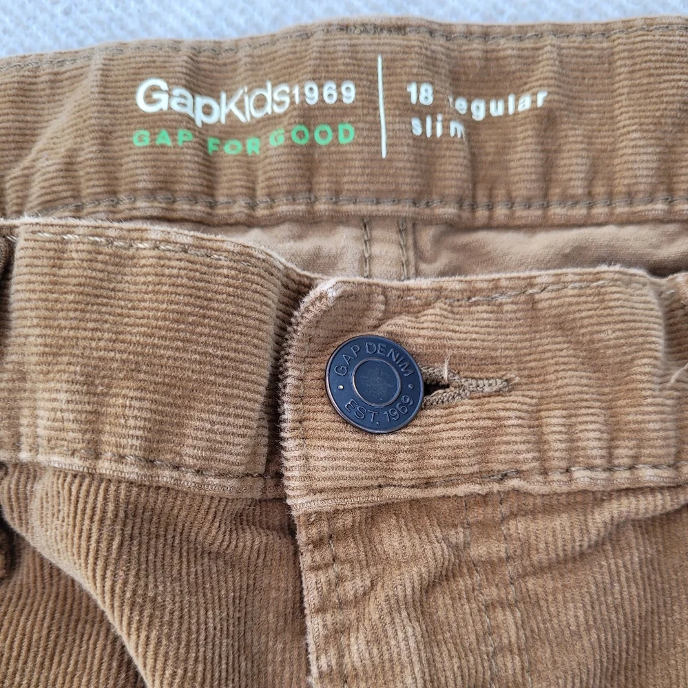 Gap Kids Slim tan corduroy pants